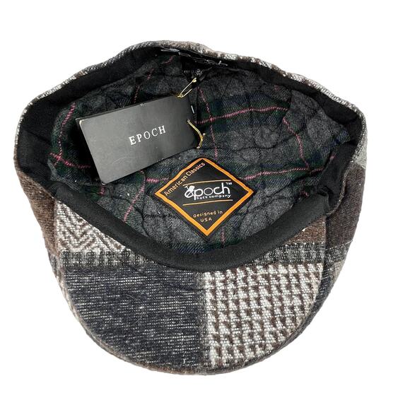 Epoch Hat American Classic Patchwork Ivy Brown Gray Large Wool New - Picture 10 of 12